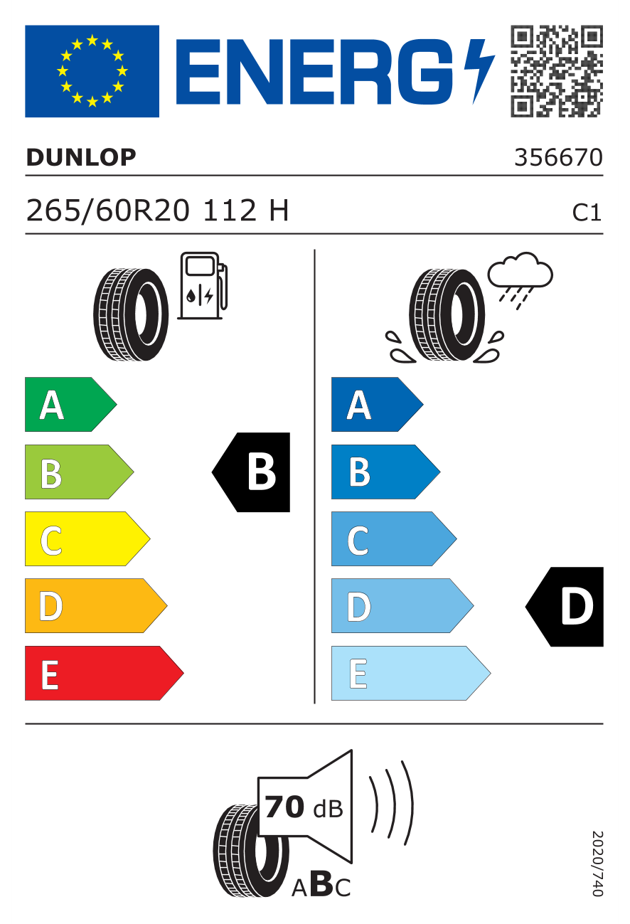 Image of tyre specifications with eprel code 1847584